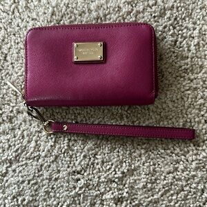 Michael Kors Women's Dark Pink Wristlet